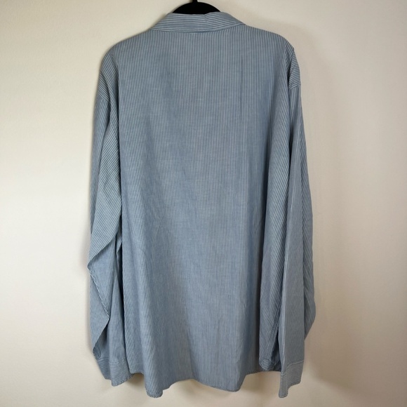 Horny Toad Mens Striped Button Down Shirt Blue White Long Sleeve Lightweight XXL - Picture 7 of 11